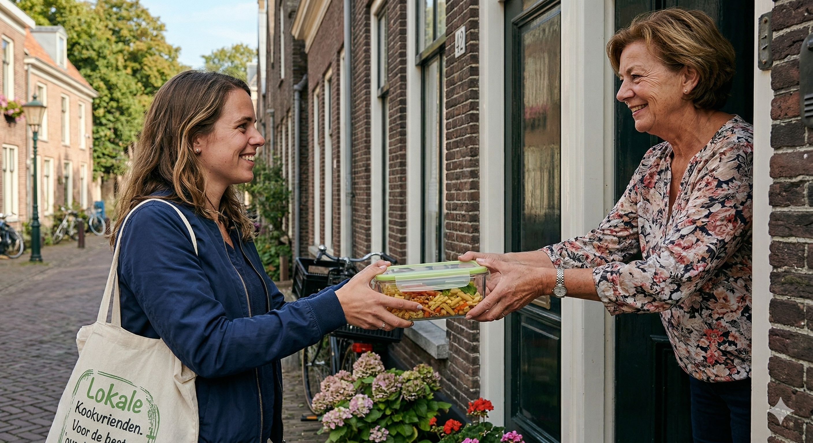Buren die eten delen